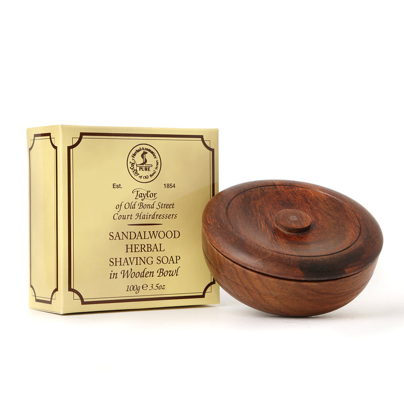 Sandalwood Shaving Soap in Wooden Bowl 100g