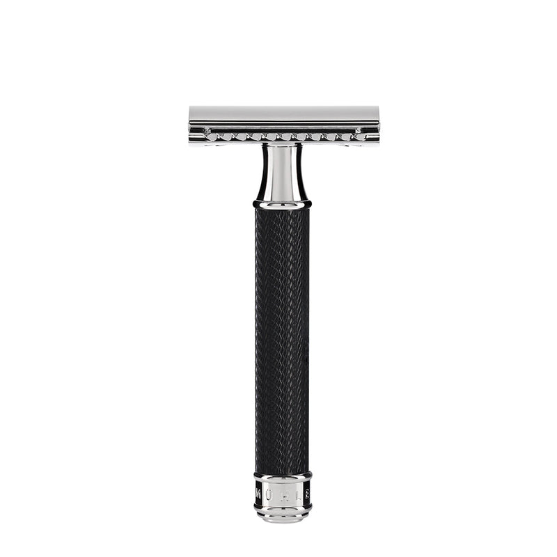 MÜHLE TRADITIONAL Black and Chrome Safety Razor (Closed Comb)