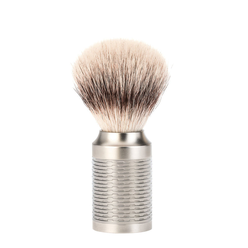 MÜHLE ROCCA Matt Stainless Steel Silvertip Fibre Shaving Brush