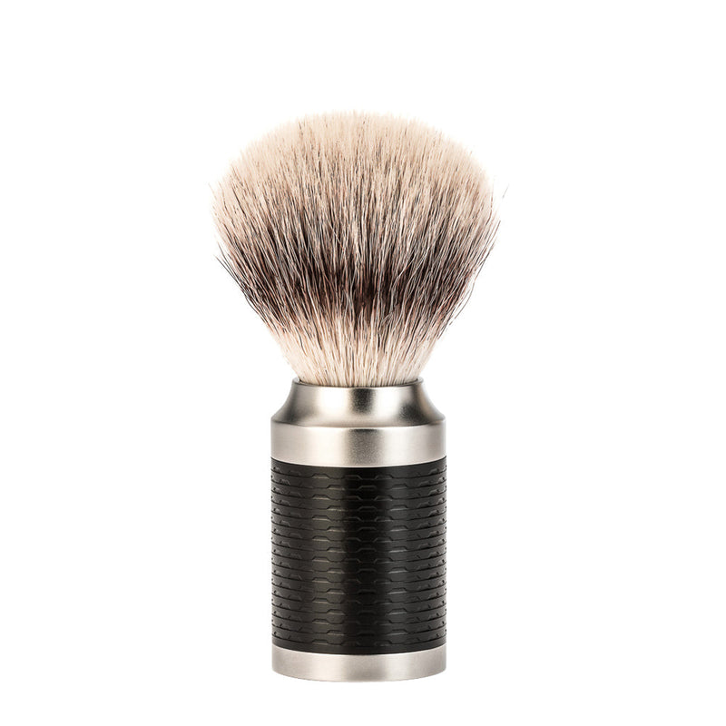 MÜHLE ROCCA Stainless Steel and Black Silvertip Fibre Shaving Brush