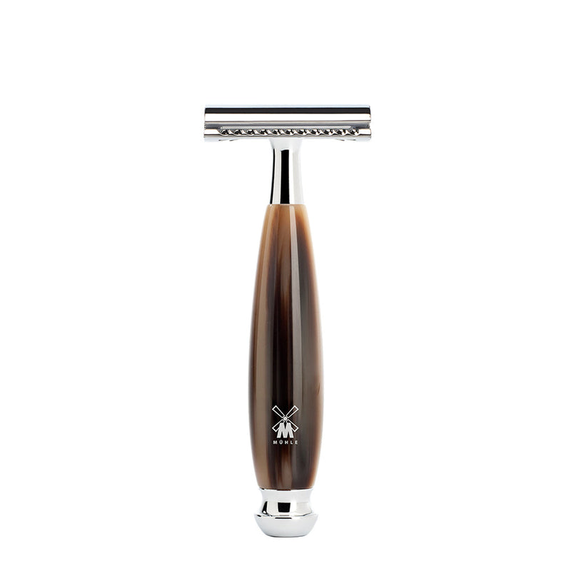 MÜHLE VIVO Brown Horn Resin Closed Comb Safety Razor