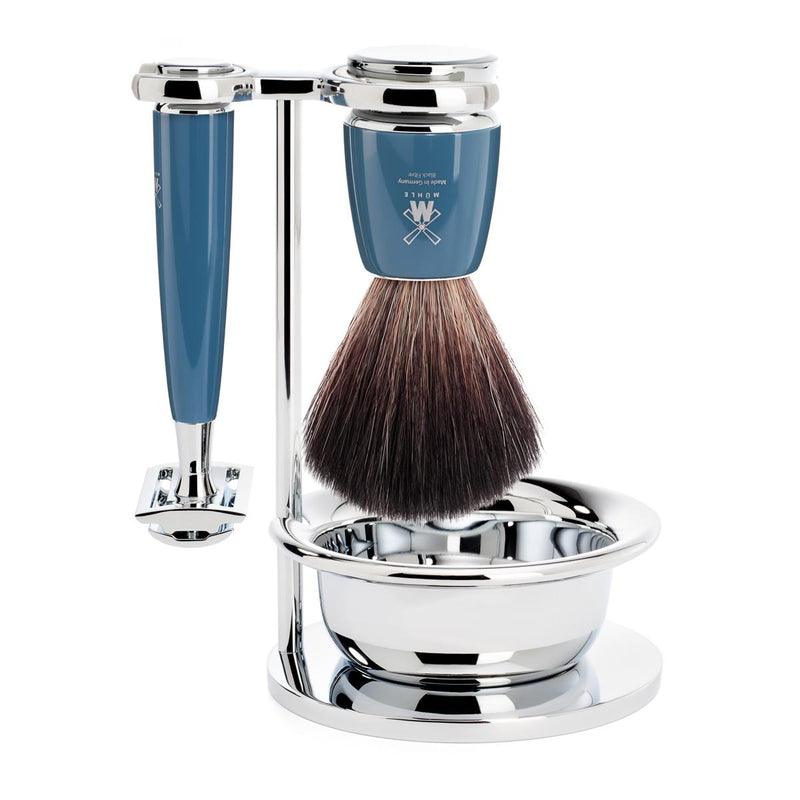 MÜHLE Rytmo 4-Piece Shaving Set in Blue