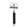 Muhle Traditional series black and chrome safety razor closed comb